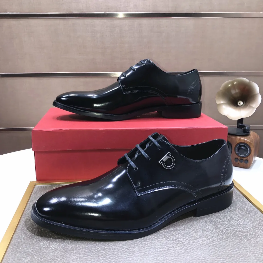 Men's shoes 💰540💰[Ferragamo/Ferragamo] (high-end Niuli) New 🍀 Ferragamo* - top version Ferragamo's classic formal leather shoes! Made of imported original cowhide, the inner top layer is comfortable cowhide lining! Original wear-resistant rubber outsole! High quality products! Code number 38-44!
